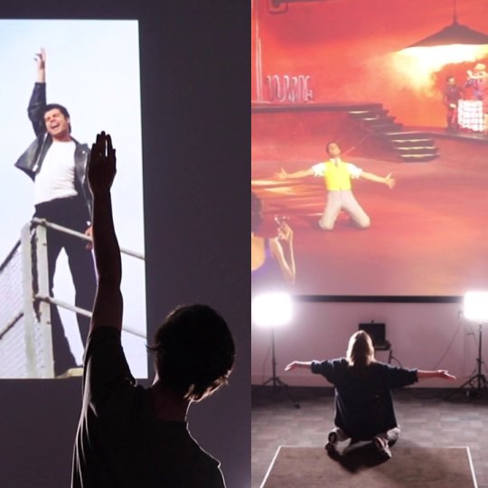 Lights! Dance! Freeze!: participants copying famous dance poses from musicals